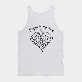 Pizza is my love (black lineart) Tank Top